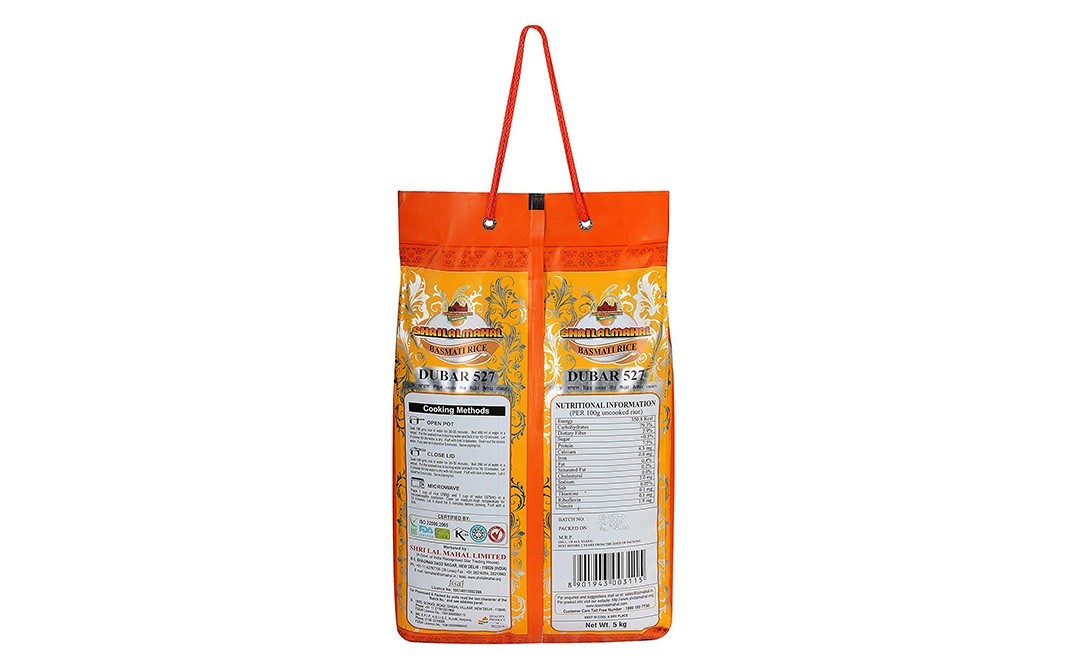 Shrilal Mahal Dubar 527 - Basmati Rice   Pack  5 kilogram